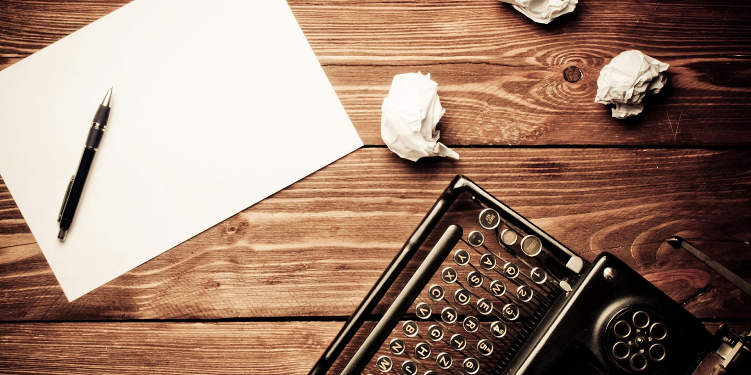 Cropped typewriter at desk